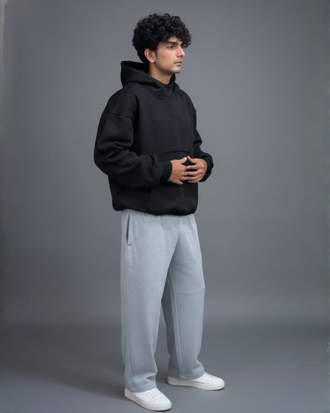 Black Premium Hoodie - Front View - XELD Studio