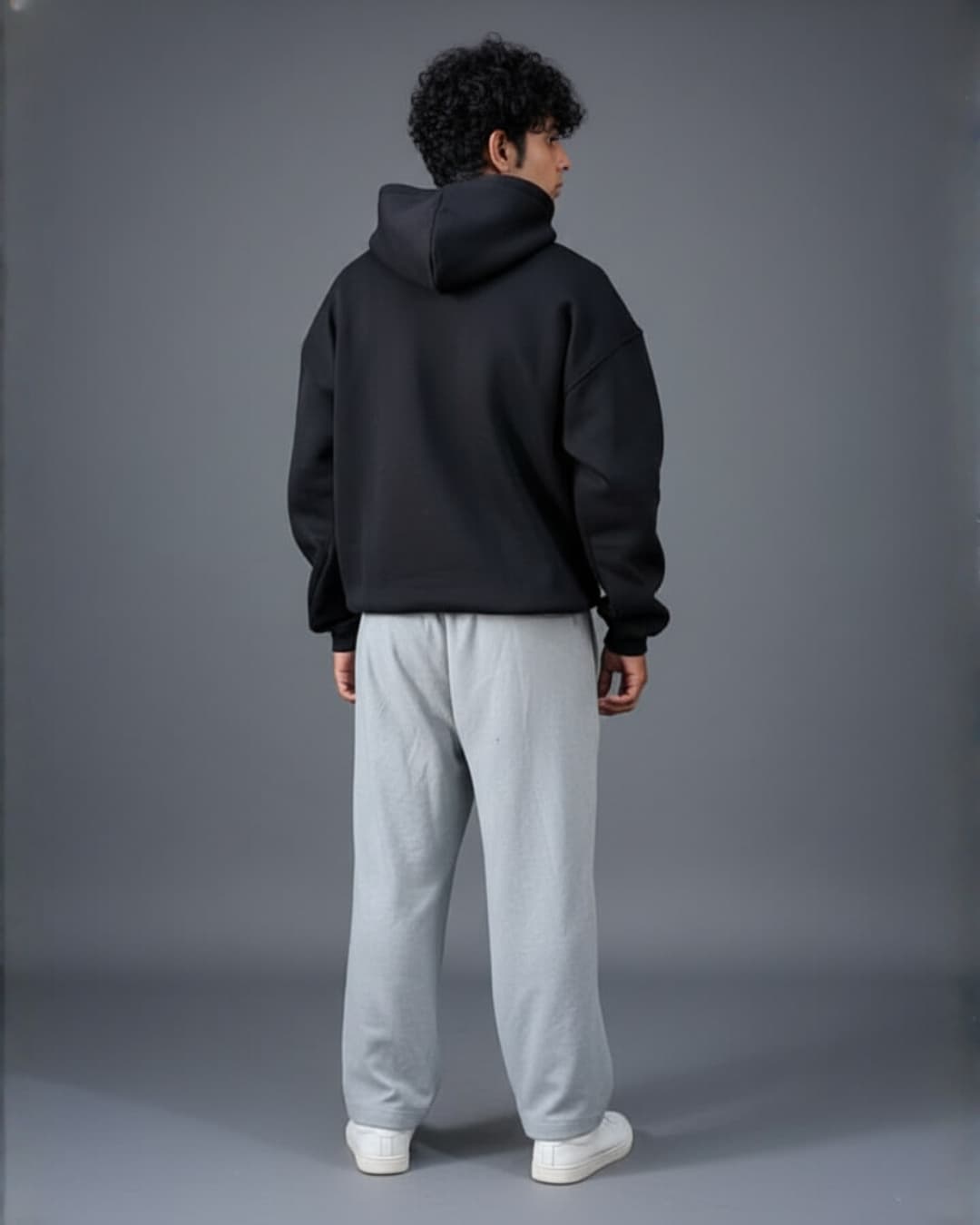 Black Premium Hoodie - Back View - XELD Studio